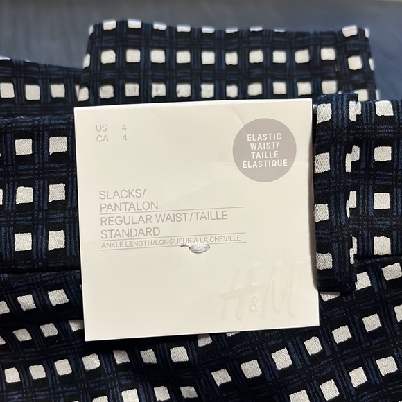 NWT H&M Woven Stretch Plaid Print Slacks - Picture 7 of 14